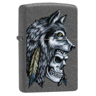 Запальничка Zippo Wolf Skull Feather Design 29863