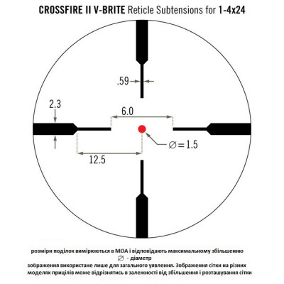 Приціл оптичний Vortex Crossfire II AR1-4x24 V-Brite (CF2-31037) (926059)