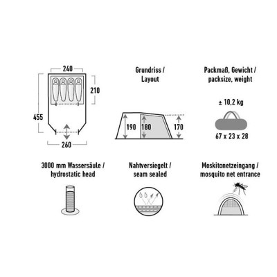 Намет чотиримісний High Peak Torri 4.0 Dark Grey/Green (11803) 931694
