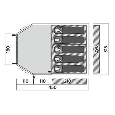 Намет п'ятимісний Easy Camp Hidra 5 (120491) 931553
