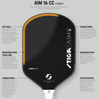 Ракетка для піклболу Stiga AIM CS 16 Hybrid (3202-0318-02) 932364 Ракетка для піклболу Stiga AIM CS 16 Hybrid (3202-0318-02) 932364