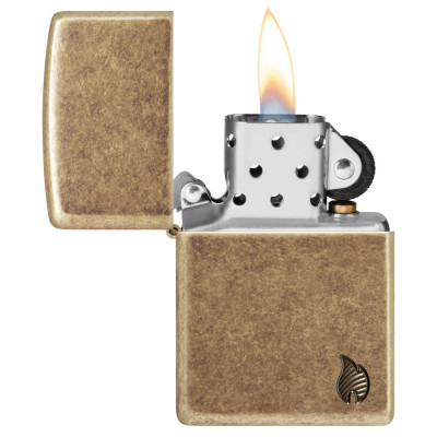 Запальничка Zippo (Зіппо) Armor® Antique Brass Flame Design 46400