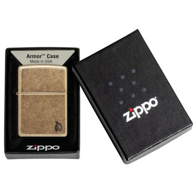 Запальничка Zippo (Зіппо) Armor® Antique Brass Flame Design 46400
