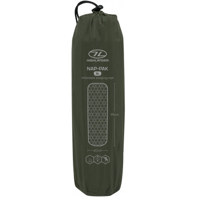 Килимок надувний Highlander Nap-Pak Inflatable Sleeping Mat XL 5 cm Olive (AIR073-OG) 930483