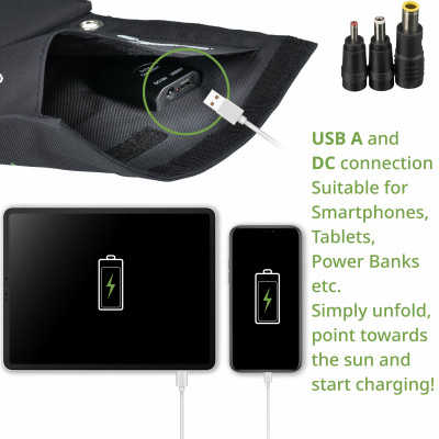 Портативний зарядний пристрій сонячна панель Bresser Mobile Solar Charger 21 Watt USB DC (3810030) (930148)