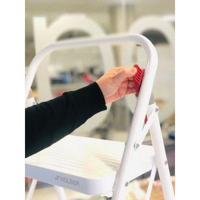 Драбина Rolser Taburete M/10 UNE 2 щаблі Blanco (MET003-1024) (931176)