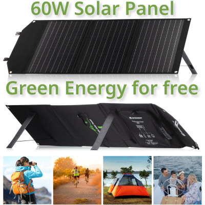 Портативний зарядний пристрій сонячна панель Bresser Mobile Solar Charger 60 Watt USB DC (3810050) (930150)