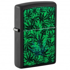 Запальничка бензинова "ZIPPO" Cannabis Design Black Light світиться в ультрафіолеті (48736)