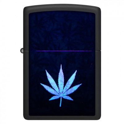 Запальничка бензинова "ZIPPO" Cannabis Design Black Light світиться в ультрафіолеті (48736)