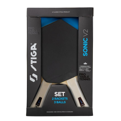 Набір для настільного тенісу Stiga Sonic V2 Cybershape 2 Bats 3 Balls (1210-1206-35) 931946