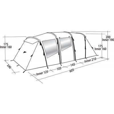 Намет шестимісний Easy Camp Huntsville Twin 600 Green/Grey (120409) (929579)
