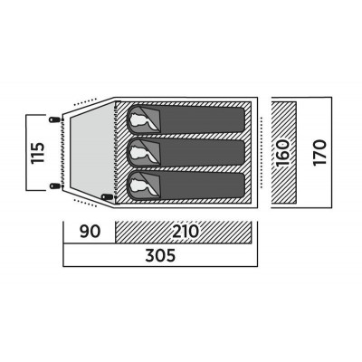 Намет тримісний Easy Camp Setesdal 3 (120477) 931548 Намет тримісний Easy Camp Setesdal 3 (120477) 931548