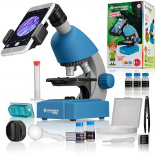 Мікроскоп Bresser Junior 40x-640x Blue з набором для дослідів та адаптером для смартфона (8851300WXH000) (923892)