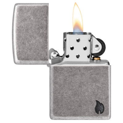 Запальничка Zippo (Зіппо) Armor® Antique Silver Plt Flame Design 46399