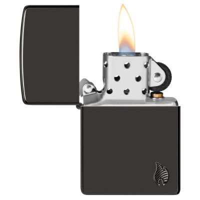 Запальничка Zippo (Зіппо) Armor® High Polish Black Flame Design 46402 Запальничка Zippo (Зіппо) Armor® High Polish Black Flame Design 46402