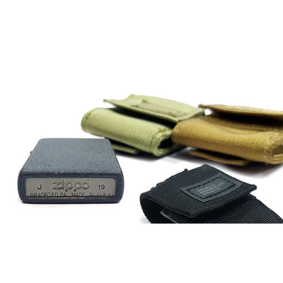 Запальничка Zippo із тактичним чохлом Blk Crackle Tactical Pouch Black 49402