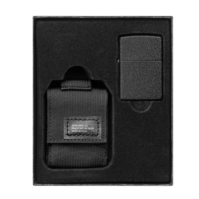 Запальничка Zippo із тактичним чохлом Blk Crackle Tactical Pouch Black 49402