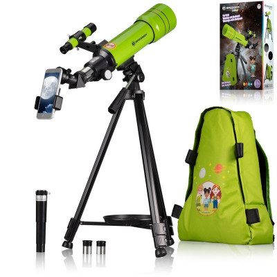 Телескоп Bresser Junior 70/400 Green з адаптером для смартфона + рюкзак (8850610B4K) 930418