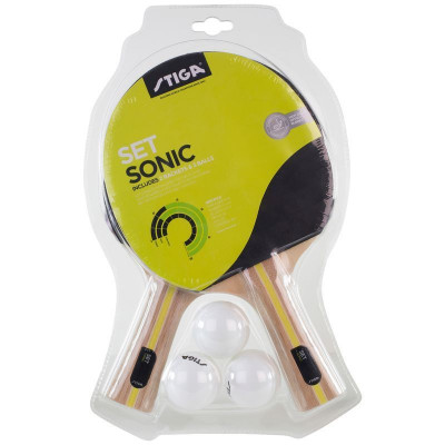 Набір для настільного тенісу Stiga Sonic Hobby 2 Bats 3 Balls (1220-2816-01) (931158)