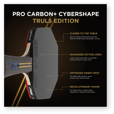 Ракетка для настільного тенісу Stiga Pro Carbon Plus Cybershape Truls Edition 5 Star FL (1215-1306-35) 932354
