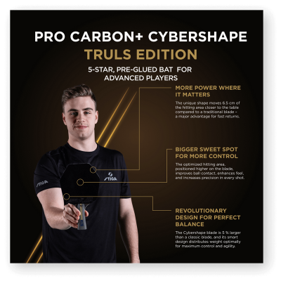 Ракетка для настільного тенісу Stiga Pro Carbon Plus Cybershape Truls Edition 5 Star FL (1215-1306-35) 932354