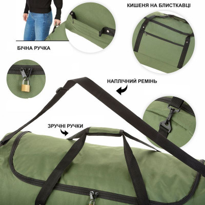 Сумка дорожня на колесах TravelZ Wheelbag 100 Liter Green (603095) 930793