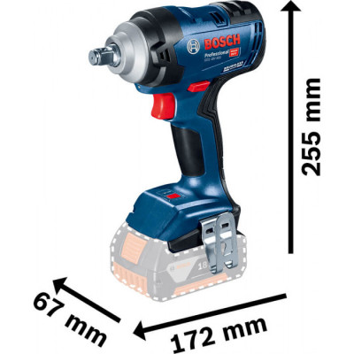 Гайкокрут ударний акумуляторний Bosch Professional GDS 18V-400 у валізі без акб і з/п