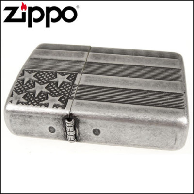 Запальничка Zippo U.S.Flag Armor Antq Silver 28974