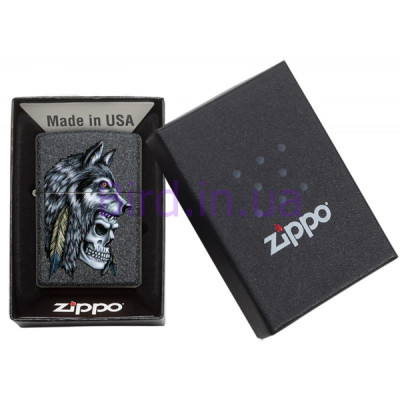 Запальничка Zippo (Зіппо) Wolf Skull Feather Design 29863