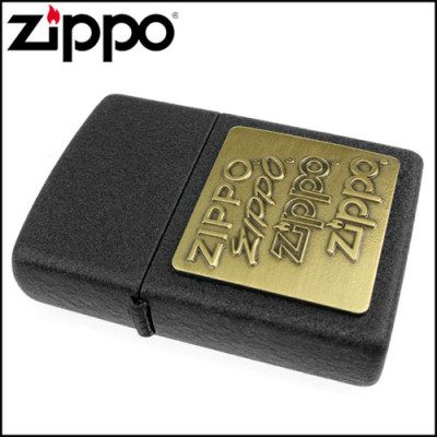Запальничка Zippo (Зіппо) BRASS EMBLEM BLACK CRACKLE 362