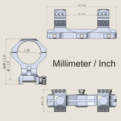 Моноблок 34 мм Vector Optics High 20MOA (SCTM-58)