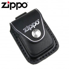 Чохол Zippo чорний з петелькою на кнопці LPLBK