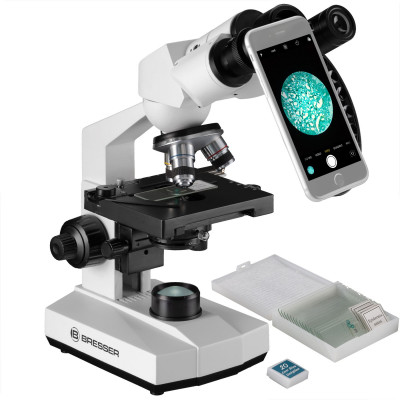 Мікроскоп Bresser Erudit Basic Bino 40x-400x з адаптером для смартфона (5102200) (922746)