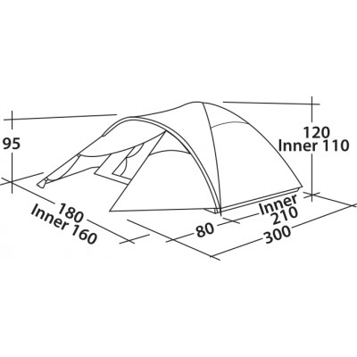 Намет тримісний Easy Camp Quasar 300 Steel Blue (120417) (929567)