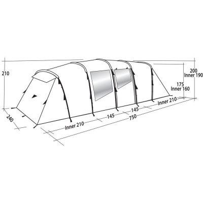 Намет восьмимісний Easy Camp Huntsville Twin 800 Green/Grey (120410) (929580)