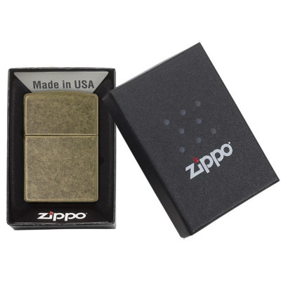 Запальничка Zippo FLAT BTM ANTIQUE BRASS 201FB