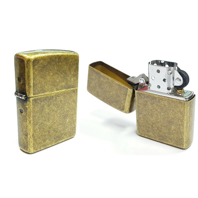 Запальничка Zippo FLAT BTM ANTIQUE BRASS 201FB