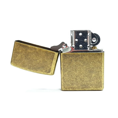 Запальничка Zippo FLAT BTM ANTIQUE BRASS 201FB