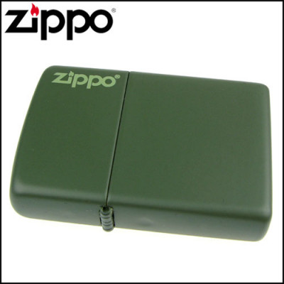 Запальничка Zippo GREEN MATTE w/ZIPPO LOGO 221ZL