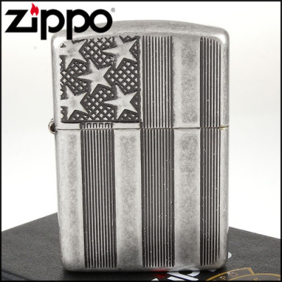 Запальничка Zippo (Зіппо) Armor® U.S.Flag Antq Silver 28974