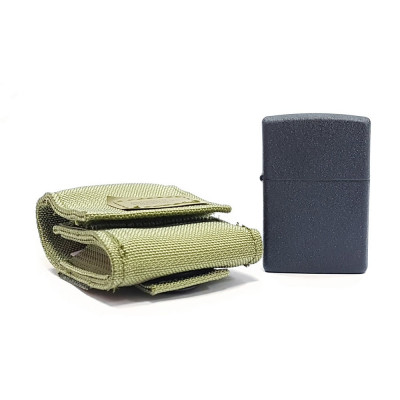 Запальничка Zippo із тактичним чохлом Blk Crackle Tactical Pouch Green 49400