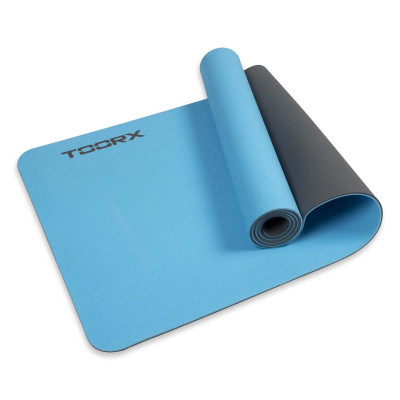 Килимок спортивний Toorx Yoga Professional TPE 183 х 60 х 0,6 см для йоги та фітнесу Azzurro/Antracite (MAT-183) (931141)