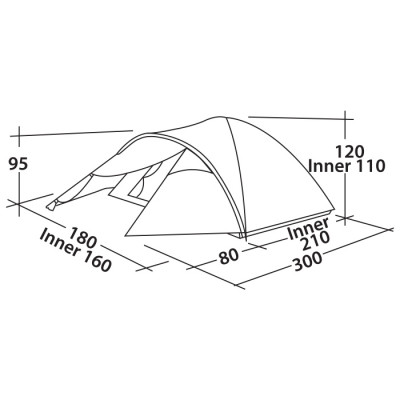 Намет тримісний Easy Camp Quasar 300 Rustic Green (120395) (929023)