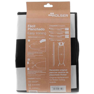 Чохол для прасувальної дошки Rolser Muleton Blanco/Negro 140 x 55 см (FUR004-2064) (931982)