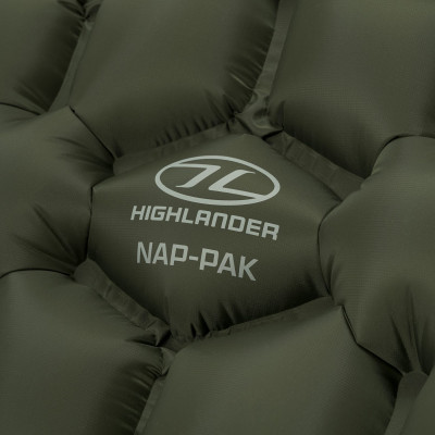 Килимок надувний Highlander Nap-Pak Inflatable Sleeping Mat 5 cm Olive (AIR071) (929796)