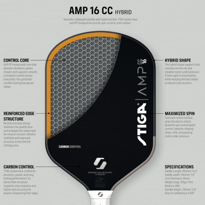 Ракетка для піклболу Stiga AMP CC 16 Hybrid (3202-0318-02) 932363