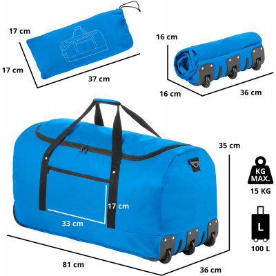 Сумка дорожня на колесах TravelZ Wheelbag 100 Liter Blue (603093) (927753)