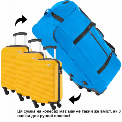 Сумка дорожня на колесах TravelZ Wheelbag 100 Liter Blue (603093) (927753)