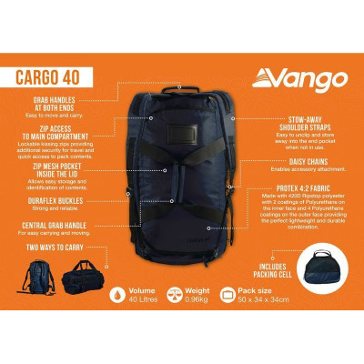 Сумка дорожня Vango Cargo 40 Moonlit Ocean (RUUCARGO0000004) (930852)