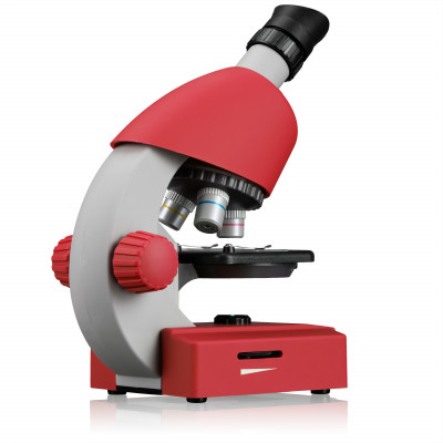 Мікроскоп Bresser Junior 40x-640x Red з набором для дослідів та адаптером для смартфона (8851300E8G000) (923031)
